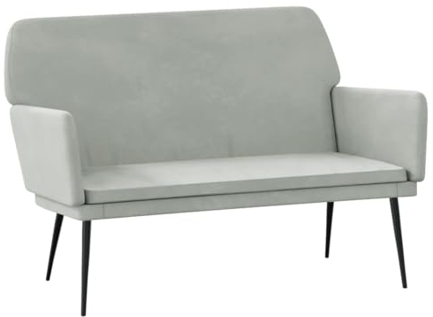 vidaXL Sitzbank, Bank Polsterbank mit Rückenlehne Armlehne, Sofa Flurbank für Wohnzimmer, Garderobenbank Metallgestell, Modern, Dunkelgrau Samt