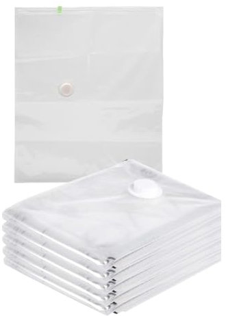 A2ZWORLD 6 Pezzi Sacchetti Sottovuoto Vestiti, Buste Sacchi Sottovuoto Trasparente Per Vestiti Piumone (70X110cm)