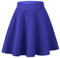 Dressever Damen Basic Vielseitige Dehnbaren Informell Casual Mini Hohe Taille A-Linie Tennisrock Tanzrock Königsblau Small