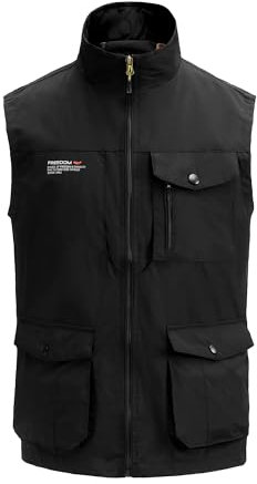 MeiLayM Herren Outdoor Weste mit Vielen Taschen Ärmellose Anglerweste Leicht Atmungsaktiv Ärmellose Jacke Jagd Fotografie Camping Sommer Multifunktionsweste Nylon Angeln Weste