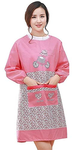 Gaf Nuncew Delantal Largo para Mujer con 2 Bolsillos, Delantal de Cocina Resistente para Adultos, Babero Elegante para Cocinar, Hornear, Limpiar, Regalo Ideal para Amantes de la Cocina