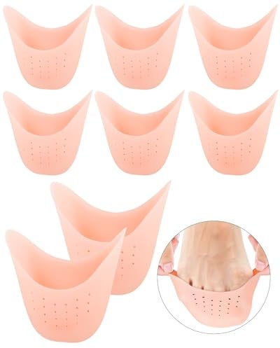 8Pcs BLATOWN Silicone Toe Protectors Toe Covers for Women Men Shoe Filling, Gel Toe Pads Toe Cushions with Breathable Hole for Pain Relief Fit for High Heel, Ballet, Point Shoes (Beige)