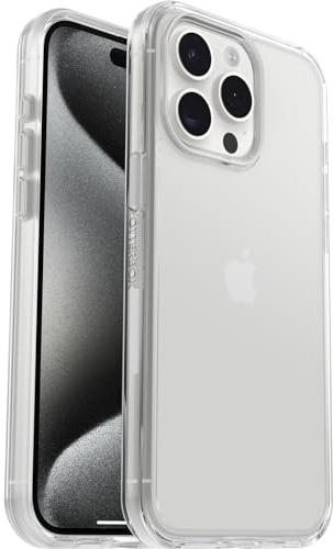 OtterBox Symmetry Clear Case for iPhone 15 Pro Max, Shockproof, Drop proof, Protective Thin Case, 3x Tested to Military Standard, Antimicrobial Protection, Clear