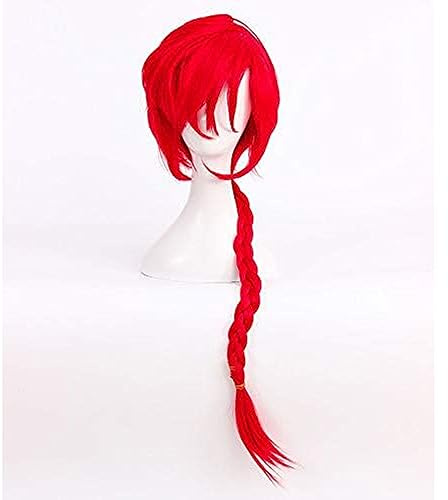 NEZIH Ranma 1/2 Saotome Ranma Cosplay Perücke Lange Rot Hitzebeständige Synthetische Haarperücke + Perücke Kappe, Geeignet Für Halloween-Party, Nachtleben, Karneval, Dekorationsgeschenk