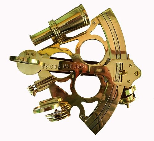 20,3 cm nautischer Messing-Sextant/Solider Navigations-Sextant/Marine-Schiff, Astrolab-Sextant, echter Arbeitssextant, handgefertigtes Sammlerstück, ideal als Geschenk