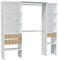 Mobelcenter, Armario Vestidor, Armario Abierto, Armario Vestidor Nute y Blanco, Armario Vestidor con Cajones. Medidas: 190 cm Ancho x 187 cm Alto x 40 cm Fondo