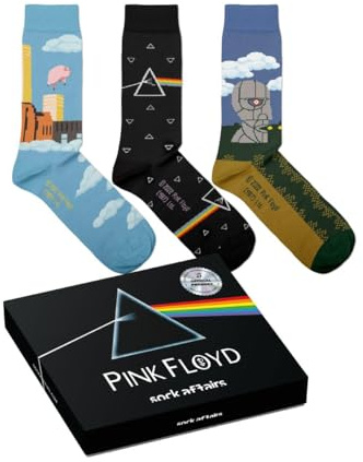 Sock Affairs Pink Floyd Socken-Kollektion – Dark Side, Division Bell, Animals – Geschenke für Musikliebhaber, Baumwollsocken, 2 Größen, 36-40 und 41-46