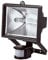 Livhome 400W Black Aluminium Halogen Floodlight Security Light with PIR Motion Sensor - 12m Range with 180 Degree Adjustable Detection Angle and Sensitivity Settings