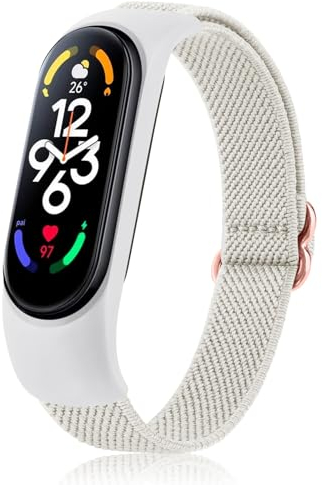 Vancle Armband für Xiaomi Mi Band 7 Armband/Mi Band 6 Armband/Mi Band 5 Armband/Amazfit Band 5 Armband für Damen Herren, Weiches Nylon Uhrenarmbänder Elastisch Verstellbares Sport Ersatzband