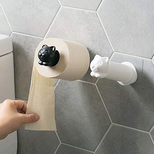 Porta carta igienica a forma di gatto, Portarotolo di carta igienica a forma di gatto carino per bambini, novità da parete dispenser porta rotolo di carta, per riporre fazzoletti da bagno