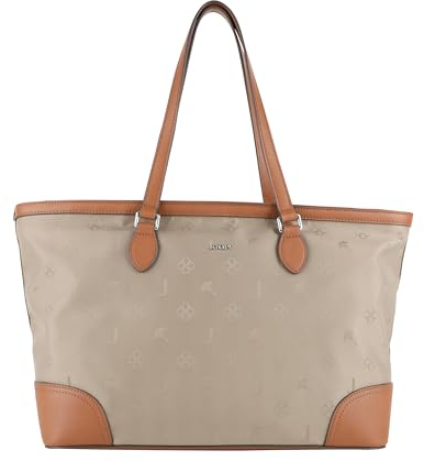 Joop! - Shopper für Damen, Große Tasche mit den Maßen 38 x 28 x 14 cm, in Beige mit braunen Details