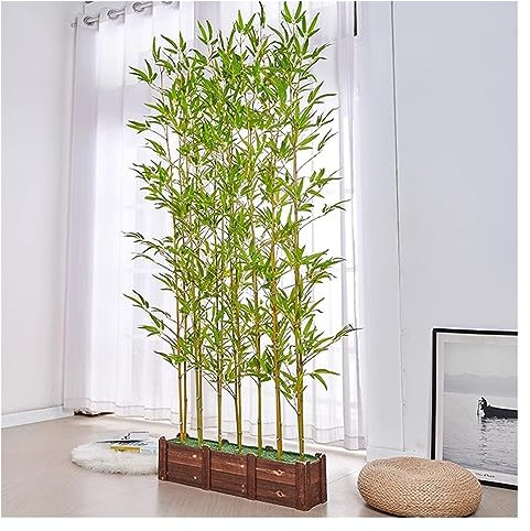 BOKNI Sichtschutzzaun aus künstlichem Bambus für die Terrasse, Raumteiler für den Innen- und Außenbereich, grüne Wand, Sichtschutzwand für künstliche Pflanzen im Landschaftsbau, 1/1,2/1,5/1,8/2 m