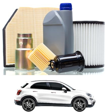 Tagliando compatibile con FIAT 500X 1.3 D Multijet 70 kw Diesel 2014-2024 - 4 Lt di olio + 4 Filtri