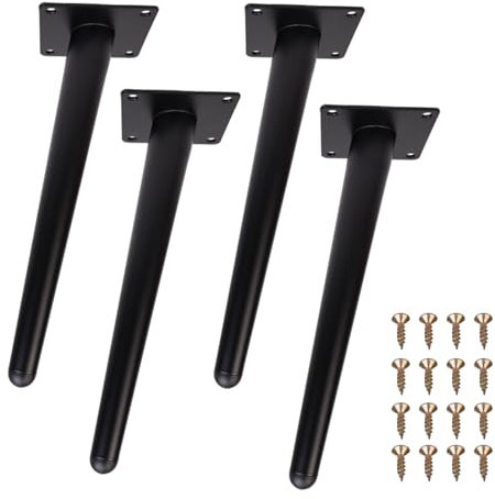 Zllzpzd Pieds de Table en Métal Noir,30 cm Pieds de Meubles Inclinés,Pieds de Meubles Coniques,Pieds pour Tables Basse Canapés Meubles TV Chaises Armoires Pieds d'armoire de Remplacement.4 Pièces