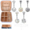 VINEST 5 Stück Bauchnabelpiercing 8mm, 316L Bauchnabelpiercing Chirurgenstahl mit Bauchkette, Piercing Bauchnabel Perle Zirconia Türkis, Bauchnabelpiercing Ring Silber mit Schmuckkästchen Klein