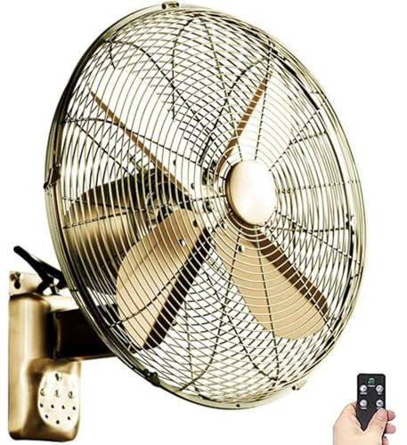 GLDWEY 18in Ventilatore Industriale a Parete Ventilatore Silenzioso Ventilatore A Muro Telecomando Ventilatore da Parete per Oscillante Elettrico Fan 3 velocità Ventola di Raffreddamento retrò