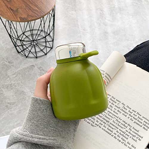 Mini bouteille isotherme en acier inoxydable de 250 ml avec corde, thermos portable, bouteille d'eau thermique pour étudiant, jaune, 250 ml