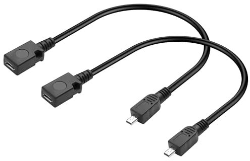 GINTOOYUN 2 Mini 8 broches vers micro câble de données Mini 8 broches vers micro câble de données femelle Mini 8 broches vers micro pour appareil photo,etc(11,81 pouces) (Micro)