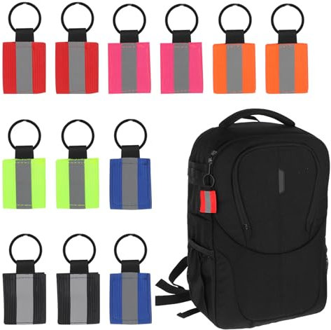 Giantree 12 Stück Reflektierende Anhänger, Reflektierende Schlüsselanhänger Reflektor Kinder Sicherheits Reflektor Anhänger Kinder Schulranzen Reflektor Anhänger für Schultasche Kleidung Rucksack