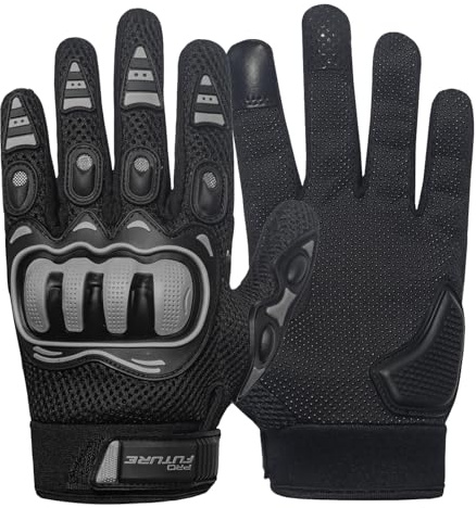 PRO FUTURE Motorradhandschuhe Herren Textil Motorradhandschuhe Sommer Tourismus Motorrad Schutzhandschuhe (Grau, S)