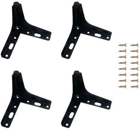 Luabue 4 inch / 10cm Metal Furniture Legs Set of 4 Sofa Legs Black Triangle Furniture Feet Cabinet Legs Cupboard Feet Replacement for Couch Chair Ottoman