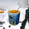 YOIUE Tasse aus Keramik - Große 11oz Tassen 330ml Kaffeetassen mit Henkel, 100% Handbemalt - Trinkgläser mit Griff - Weiß,Verspielte Kalifornische Seelöwen kommen für einen Kuss unter Wasser zusammen