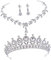MOBUTOFU 1 Satz Krone Halskette Ohrringe Braut Halskette Hochzeitskleid-accessoires Hochzeit Kopfschmuck Bunte Strasssteine Hochzeitskopfschmuck Für Die Braut Zinklegierung Silver