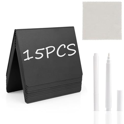 Mini Schiefertafel Zum Beschriften,Kreidetafel Klein,15PCS Mini Tafeln Zum Beschriften,Buffet Schilder,Preisschilder Aufsteller,Tafel Zum Beschriften,Schilder Zum Beschriften,Kleine Kreidetafel