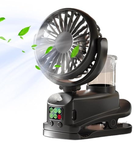 Mister Fan,Ventilador de niebla de agua en aerosol - Ventilador de mesa para nebulización y pulverización con pantalla digital | Ventilador hidratante con pulverizador de agua recargable para viajes y