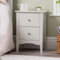 CHRISTOW 2 Drawer Bedside Table, Modern Bedroom Nightstand, Wooden MDF Side End Stand for Living Room Hallway Sofa, Brushed Chrome Handles, Smooth Glide Runners (H57cm x W40cm x D30cm)