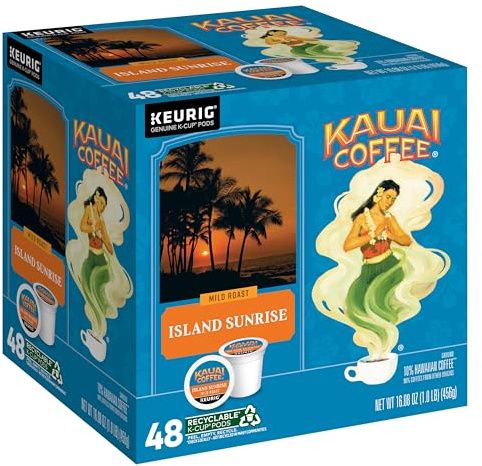 Kauai Coffee K-Cup Pods - Island Sunrise, 48 K-Cup Pods