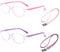 atnayo 2 Pcs Kids Fake Glasses, Clear Lenses Anti Blue Light Glasses Kids for Radiation Protection (Pink & Purple)