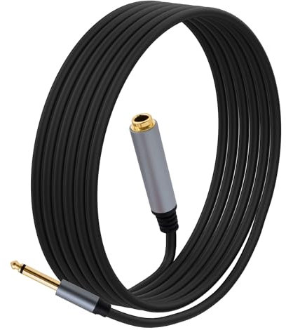 YARCHONN 1/4 Inch TS Extension Cable,3M 6.35mm Mono Male to Female Quarter Inch Connectors Audio Extension Cable Cord for Amplifiers,Headphone Guitar Instruments -9.8FT