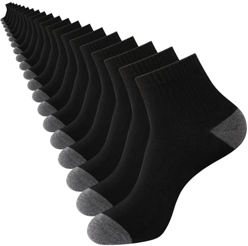EverKnits 20 Pairs Ankle Socks For Men - Mens Socks Size 8-12/12-16 Thin Casual Bulk Socks
