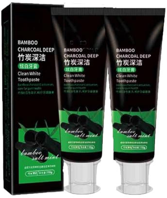 Activated Carbon Deep Cleaning Toothpaste,Bamboo Charcoal Whitening Toothpaste, Activated Charcoal Whitening Toothpaste, Removes Tooth Stains and Freshens Breath, Eliminates Bad Breath (2)