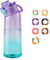 RuverLand Purple Air Water Bottle 900ML with 7 Flavour Pods, Starter Up Set Reusable Air Water Bottle with Straw, BPA Free Leak Proof Design Portable Sport Drinking Bottle Zero Sugar For Daily Use