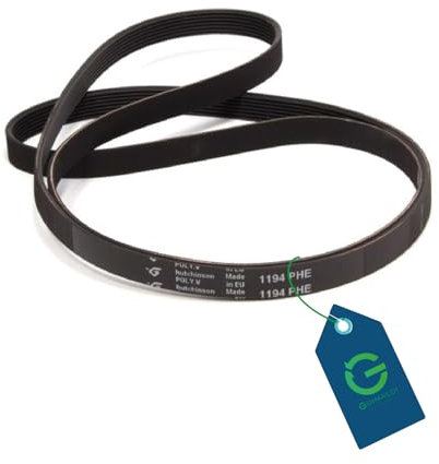 G GRIMALDI Cinghia Lavatrice 1194 H7 EL Poly-V compatibile con REX AEG ZOPPAS ZANUSSI ELECTROLUX codice 39601002500 4055057501 elastica rigata per trasmissione motore cestello carica frontale