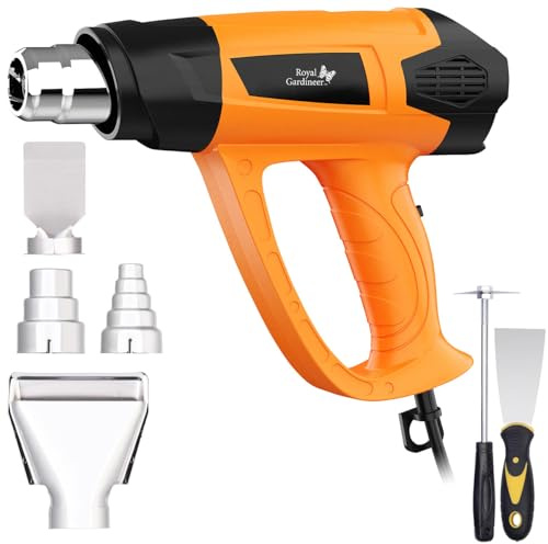 Royal Gardineer Heißluftgebläse: Heißluftpistolen-Kit, Temperaturregelung 60-600 °C, bis 500 l/Min. (Heißluftfön, Heißluftföhn, Fön)