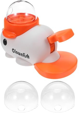 GRIRIW Interactive Dog Treat Dispenser Button, Rotating Food Puzzle Feeder for Small to Large Dogs, White Whale Shape Pet Training for Indoor Play and Boredom Relief