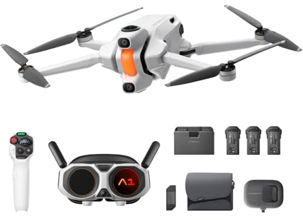 Antigravity A1 Infinity Bundle (3 High-Capacity Batteries) - 8K 360 Drone for Immersive Flight, Point-to-Fly Motion Control, Obstacle Avoidance, Deep Track, Auto Return, 10km Transmission, Auto Edit