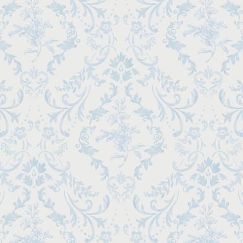 Timeet 44CMx10M Selbstklebende Tapete Blau Weiß Möbelfolie Vintage Blumen Ornamente Klebefolie Abziehbare Wandfolie Selbstklebend Vinyl Wasserdicht Wandbelag Für Wohnzimmer Schlafzimmer Bad Deko