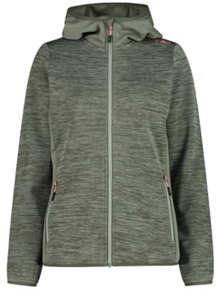 CMP Damen Outdoor Knit Tech Jacke mit Kapuze atmungsaktiv, leicht, bequem und ideal für Outdoor-Aktivitäten mit maximaler Bewegungsfreiheit. Gr. 40 = M