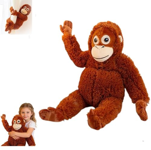 Ligtmor Großes Orang Utan Kuscheltier - 66cm Plüschaffe, Klammeraffe Plüschtier für Kinder, Weiches AFFE Kuscheltier als Geschenk, Ideal für Fans & Tierliebhaber