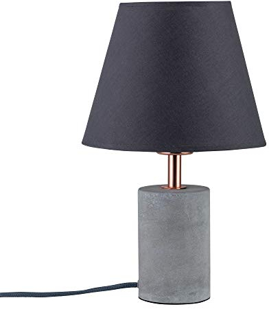 Paulmann 79622 Neordic Tem Tischeuchte max.1x20W E27 Grau/Kupfer 230V Stoff/Beton/Metall
