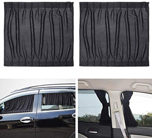 WINOMO 2STK Seitenfenster Auto Sonnenschutz Vorhänge UV Sonnenschirm Drapieren Fenster Schild (Schwarz)