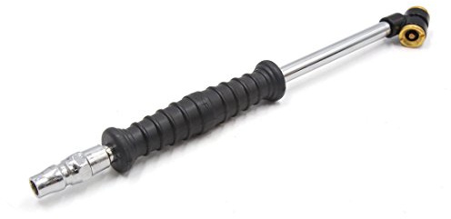 sourcing map 26cm Long Rubber Handle Dual Head Valve Tire Tyre Air Inflator Hose