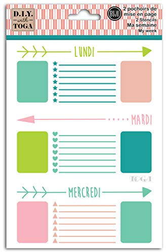 D.I.Y with Toga weeks Schablonen Bullet Planer, Kunststoff, Weiß, 15 x 20 cm
