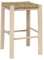OKAFFAREFATTO MADDALONI Tabouret en bois avec assise carrée (30 x 30) en paille brute à peindre Hauteur 47 cm du sol à l'assise Nouveau déjà monté Jambes droites
