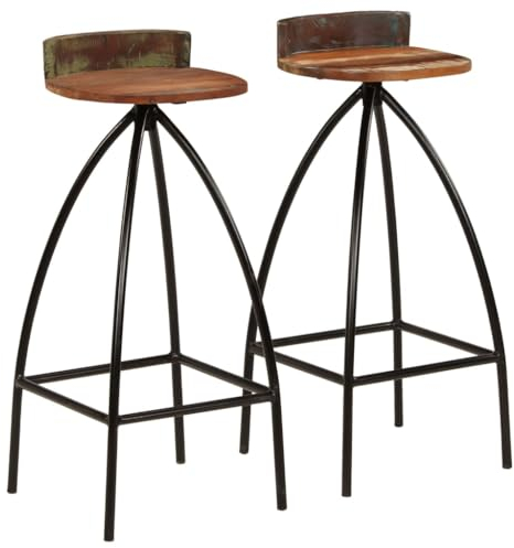 vidaXL 2X Barstuhl Altholz Massiv Barhocker Tresenhocker Küchenhocker Hocker