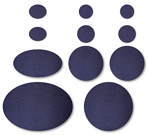 Nordtown Puffer Daunenjacke Reparaturflicken | Marineblau, selbstklebend, vorgeschnitten, wasserdicht, dezentes Ripstop-Nylongewebe zum Fixieren von Jacken, Zelten, Schlafsäcken, Skihosen (11 Stück)